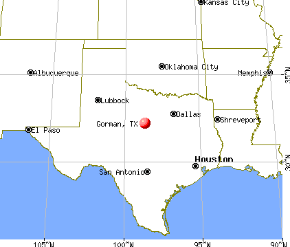 Gorman, Texas map