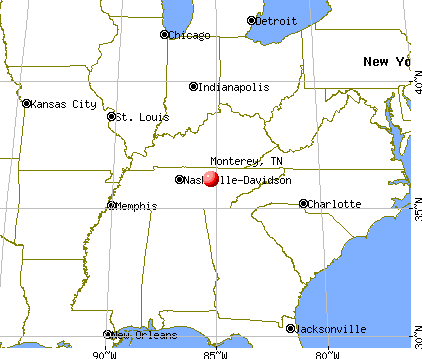 Monterey, Tennessee map