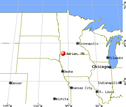 Adrian, Minnesota map