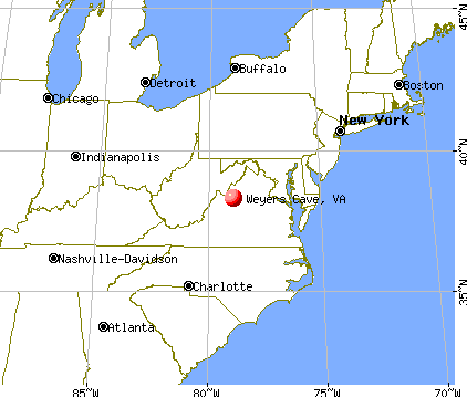 Weyers Cave, Virginia map