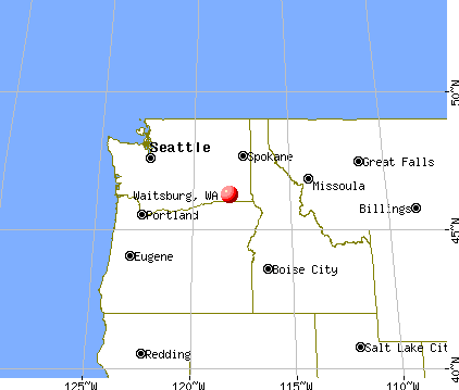 Waitsburg, Washington map