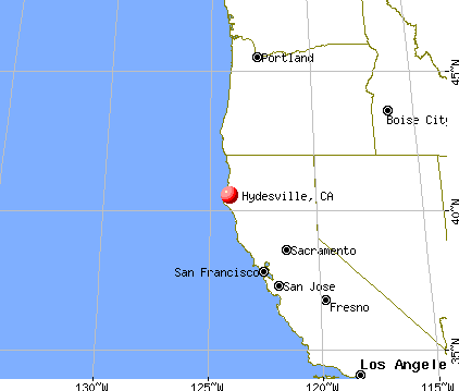 Hydesville, California map