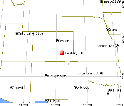 Fowler, Colorado map