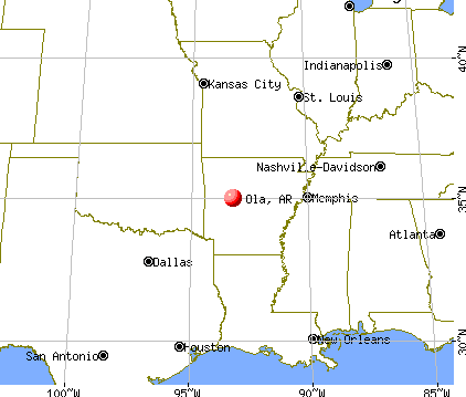 Ola, Arkansas map