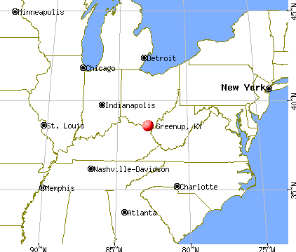 Greenup, Kentucky map