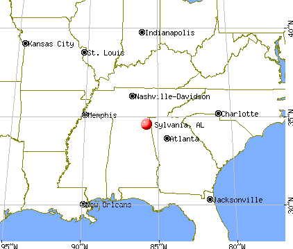 Sylvania, Alabama map