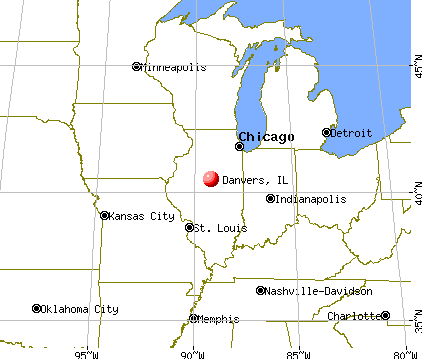Danvers, Illinois map