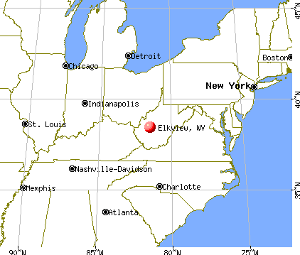 Elkview, West Virginia map
