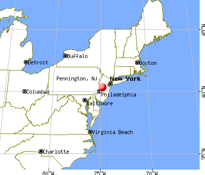 Pennington, New Jersey map