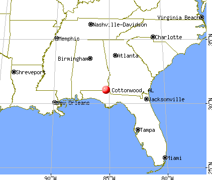 Cottonwood, Alabama map