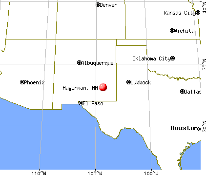 Hagerman, New Mexico map