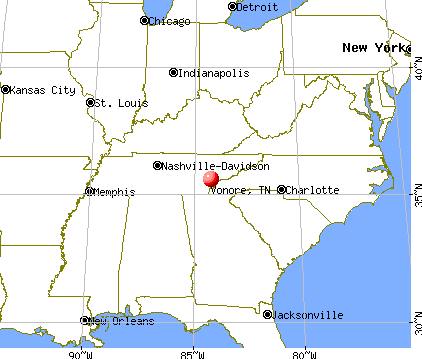 Vonore, Tennessee map