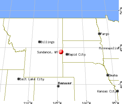 Sundance, Wyoming map