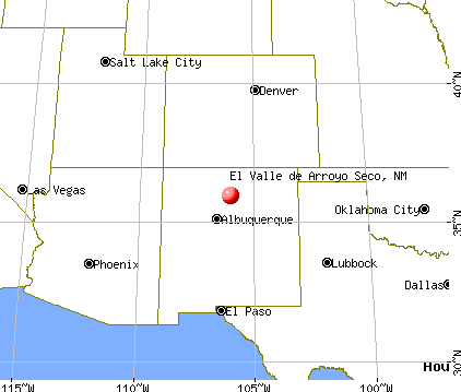 El Valle de Arroyo Seco, New Mexico map