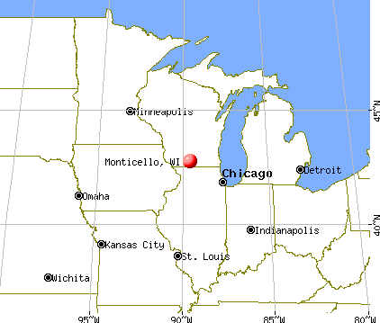 Monticello, Wisconsin map
