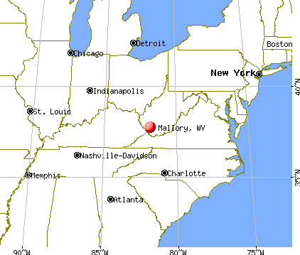 Mallory, West Virginia map