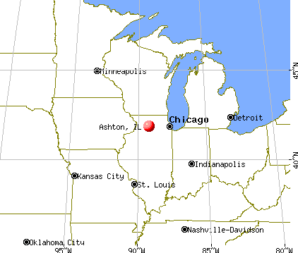 Ashton, Illinois map
