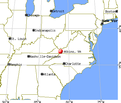 Atkins, Virginia map