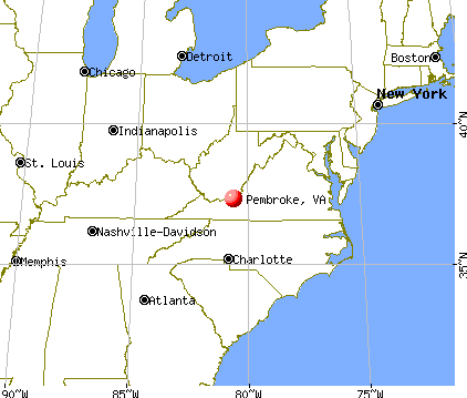 Pembroke, Virginia map