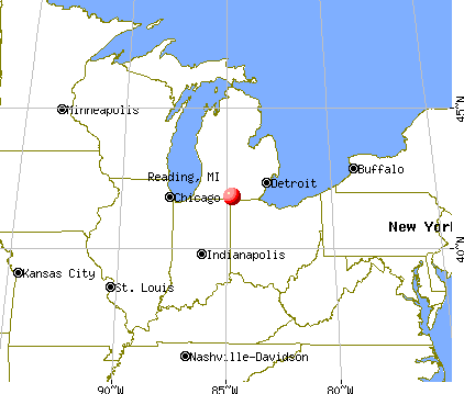 Reading, Michigan map