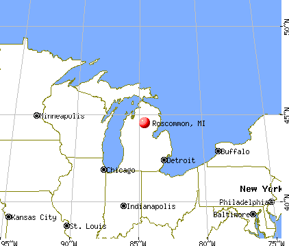 Roscommon, Michigan map