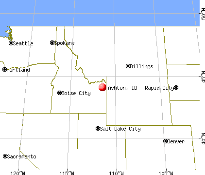 Ashton, Idaho map