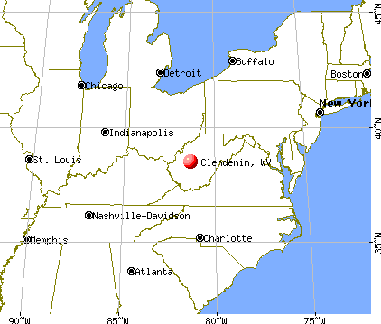 Clendenin, West Virginia map