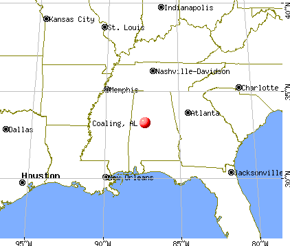 Coaling, Alabama map
