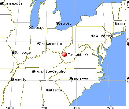 Tornado, West Virginia map