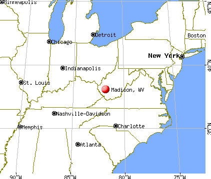 Madison, West Virginia map