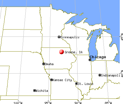 Greene, Iowa map