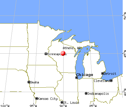 Athens, Wisconsin map