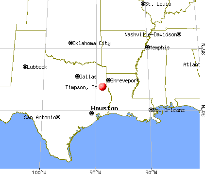 Timpson, Texas map