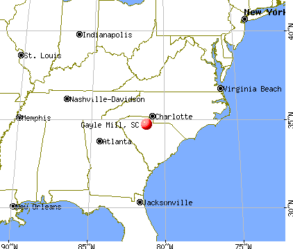 Gayle Mill, South Carolina map