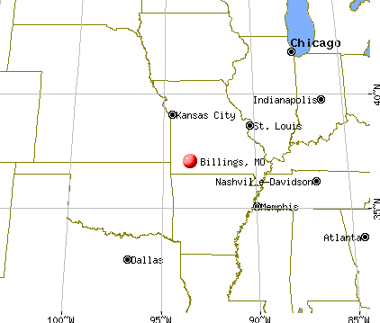 Billings, Missouri map