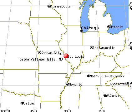 Velda Village Hills, Missouri map