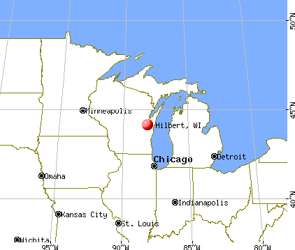 Hilbert, Wisconsin map