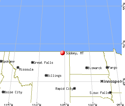 Scobey, Montana map