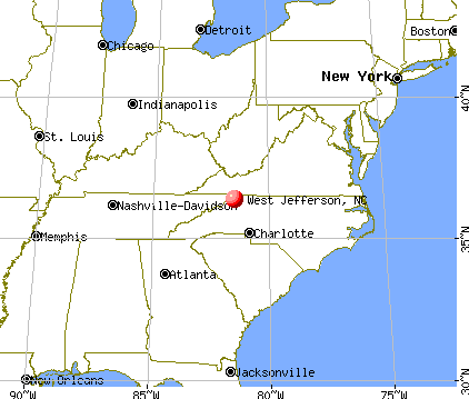 West Jefferson, North Carolina map