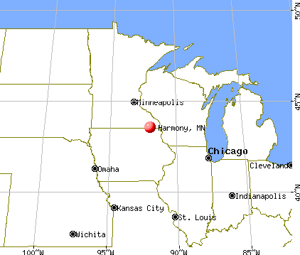 Harmony, Minnesota map