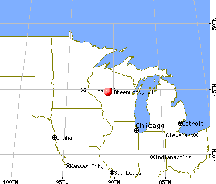 Greenwood, Wisconsin map