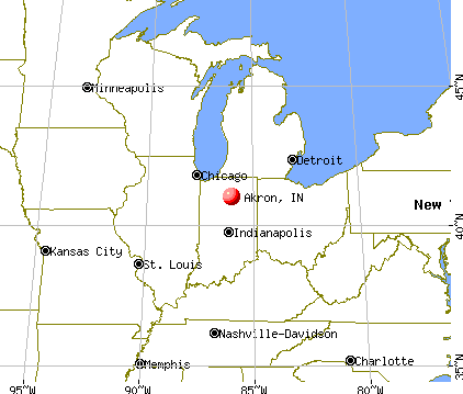 Akron, Indiana map