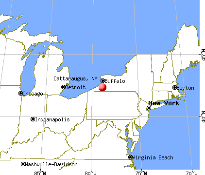 Cattaraugus, New York map