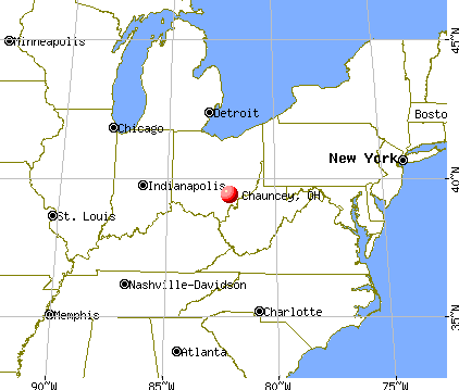 Chauncey, Ohio map