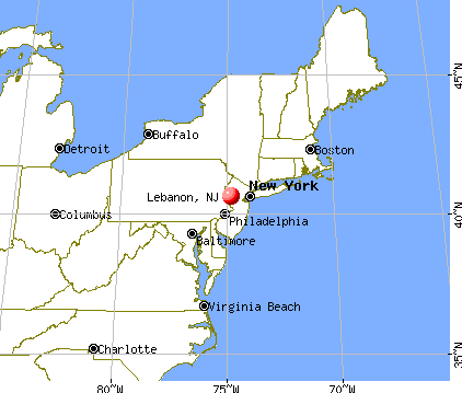 Lebanon, New Jersey map