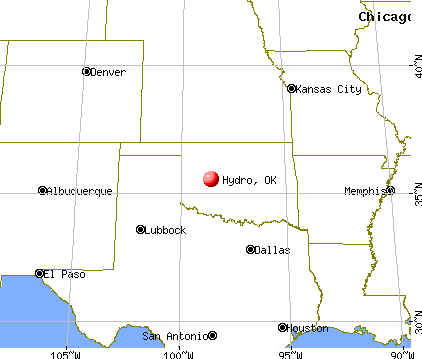 Hydro, Oklahoma map