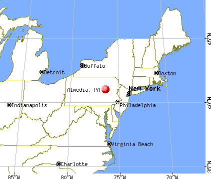 Almedia, Pennsylvania map