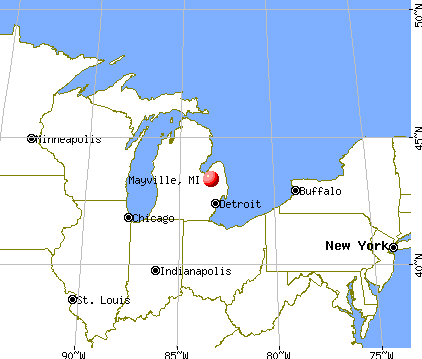 Mayville, Michigan map