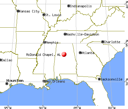 McDonald Chapel, Alabama map