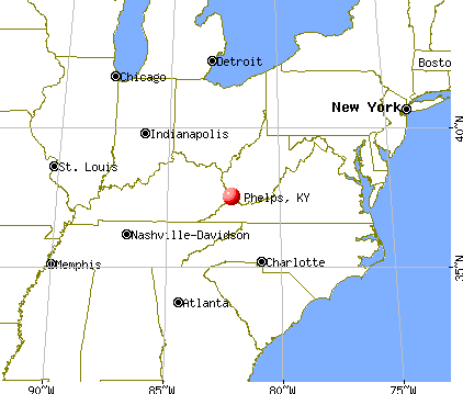 Phelps, Kentucky map